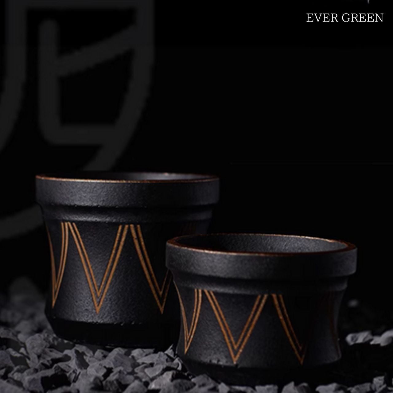 ギザギザラインの陶器鉢 A047 | EVERGREEN エバーグリーン 植木鉢 花瓶