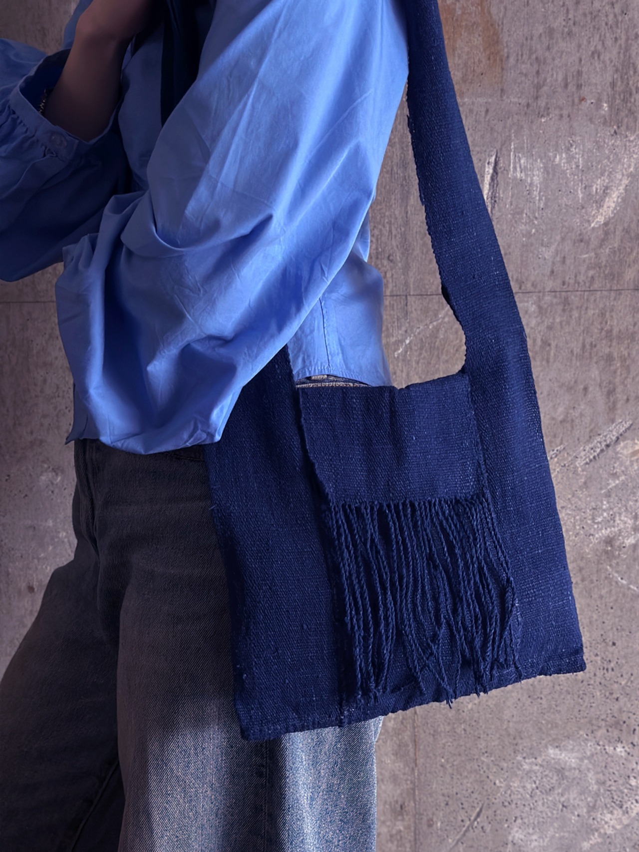 Lua／fringe shoulder bag（blue）