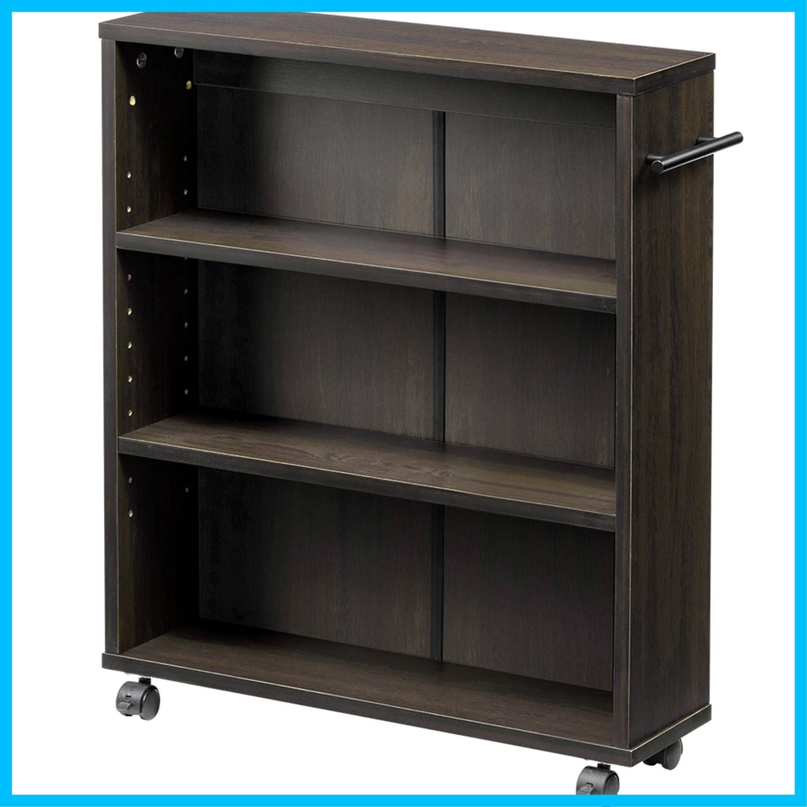 DVDラックCDコミック本棚ストッカー収納庫ダークブラウン大量