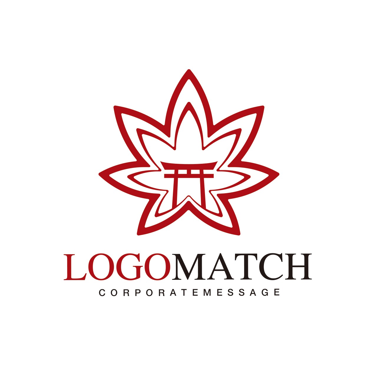 格式高い紅葉と鳥居のロゴ