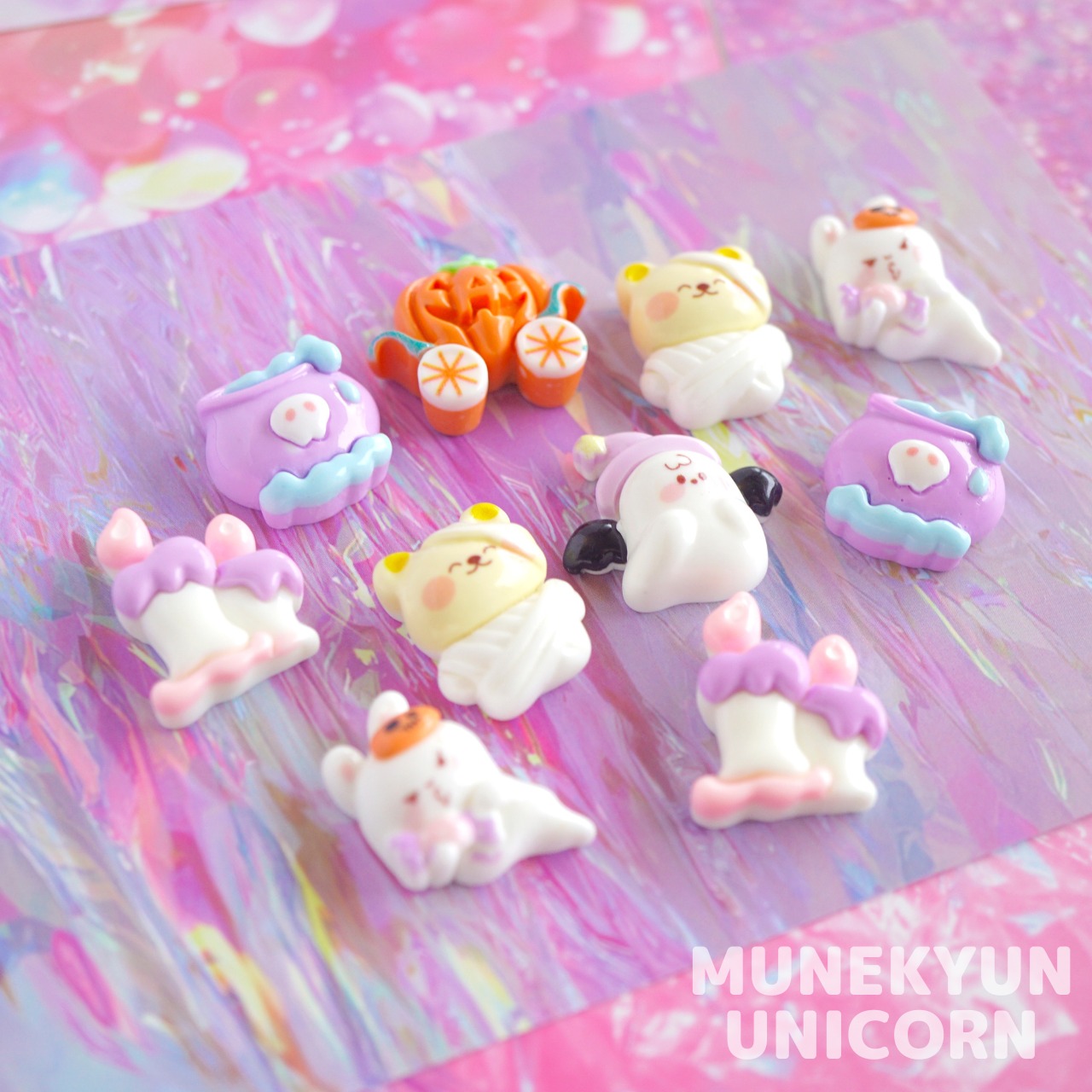 #L061【10個/10pcs】ハッピーハロウィン ランダム デコパーツパック / Happy Halloween Cabochon Pack