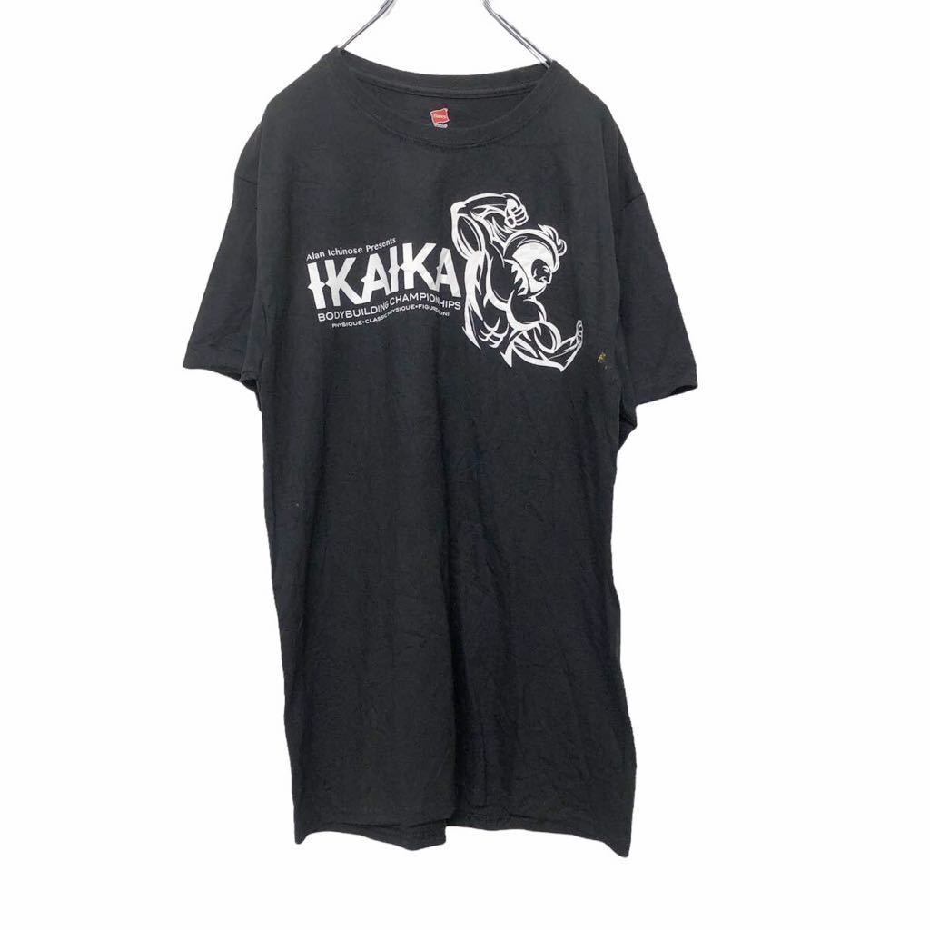 Hanes プリントTシャツ Mサイズ ヘインズ 黒 ブラック 古着卸 アメリカ