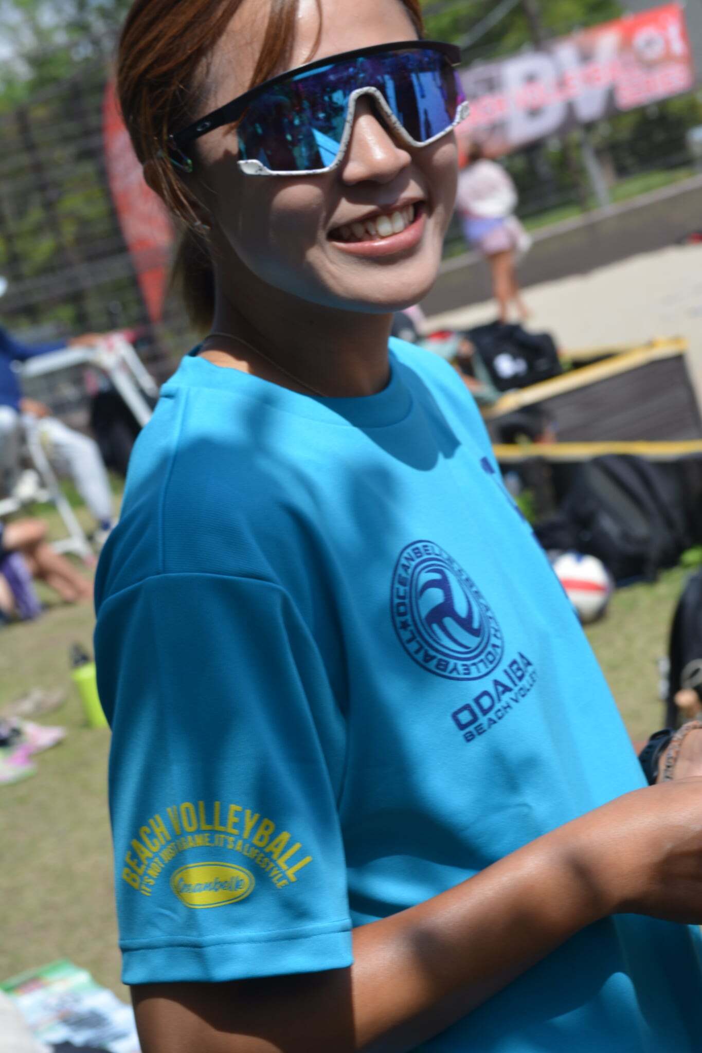 満腹太郎　ピーチフレーバー　tシャツ ドライTシャツ ODAIBAｰBeachVolley.2026.ver1 (ターコイズブルー