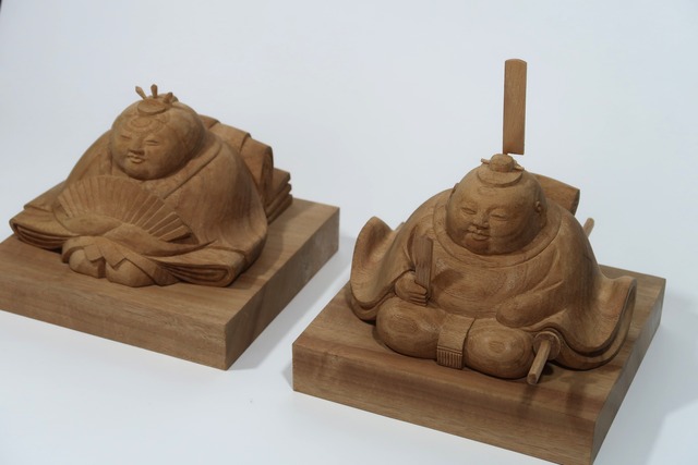 The Gentle Blessing ― An Original Pair of Wooden Hina Dolls by Nozomu Mori