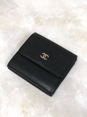 CHANEL シャネル ココマーク レザー コンパクトウォレット 財布 ブラック vintage ヴィンテージ オールド ypw6ay