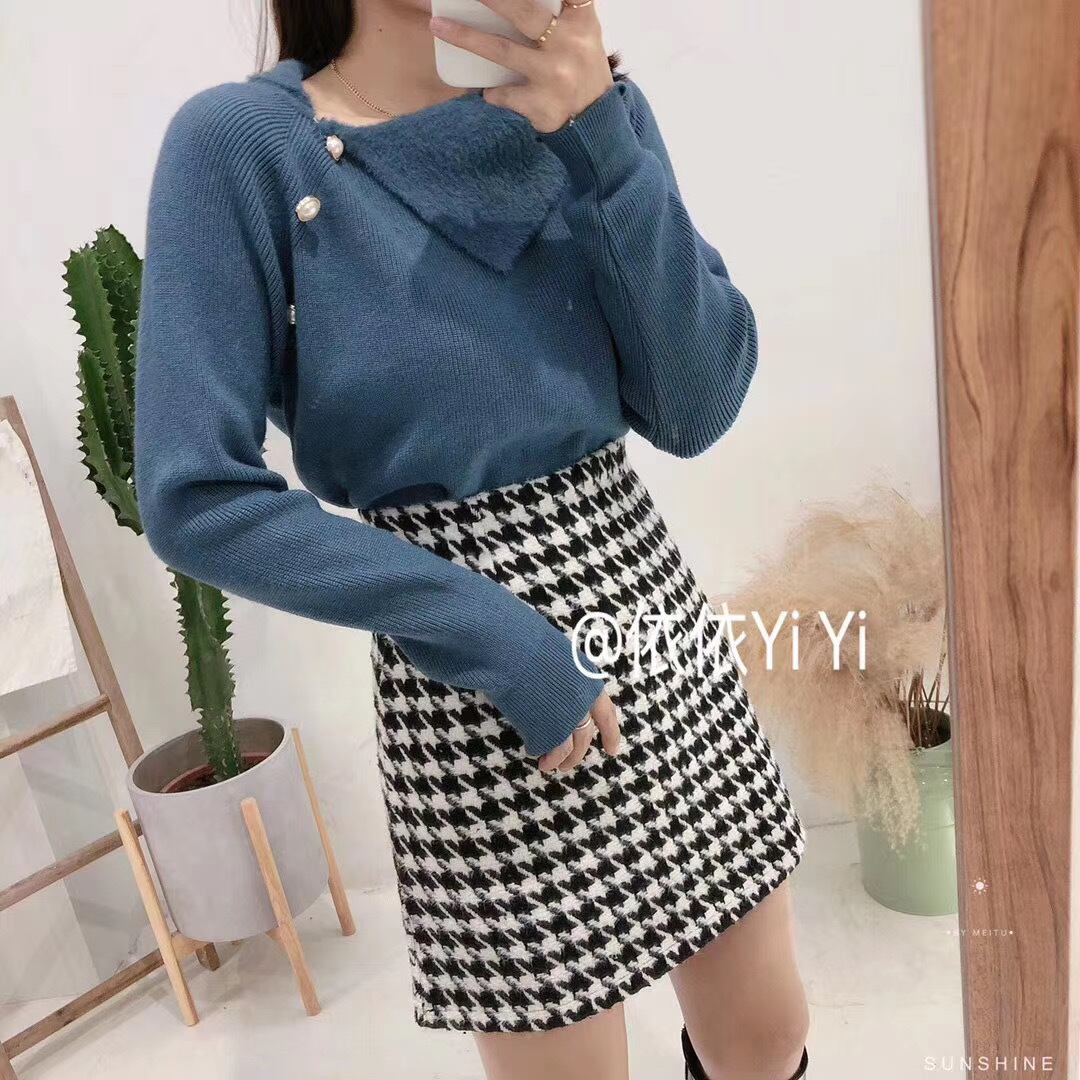 フロントパールリブニット