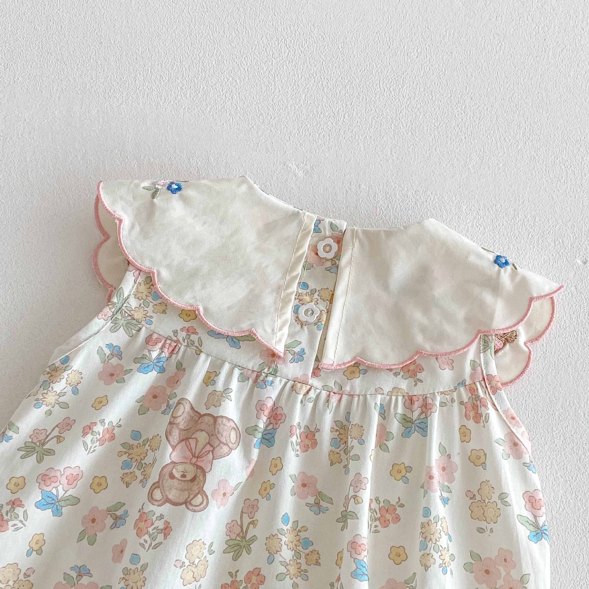 くま＆フラワーロンパース