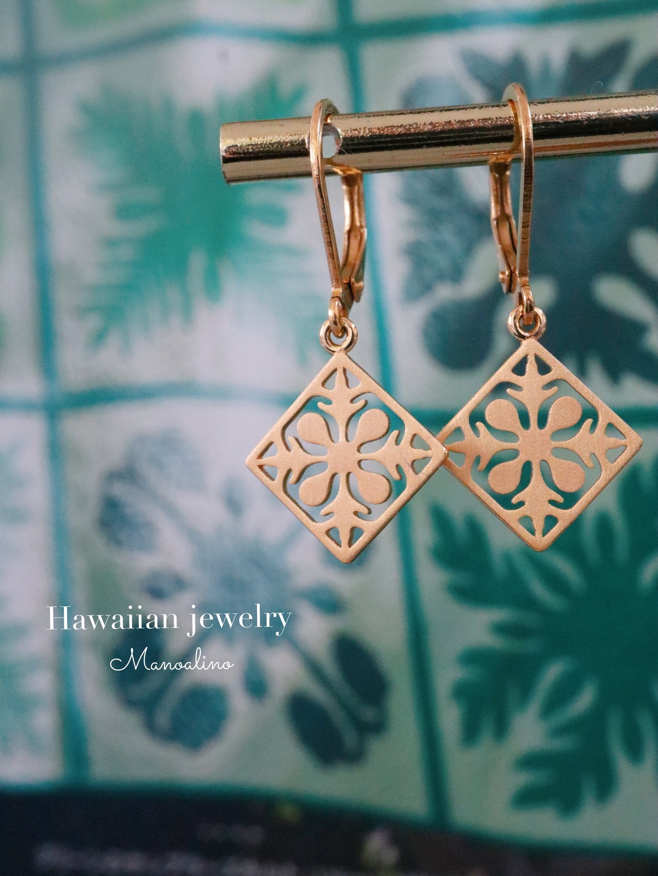 Hawaiian quilt 'Ulu earringHawaiianjewelry(ハワイアンジュエリーウルハワイアンキルトピアス、イヤリング)