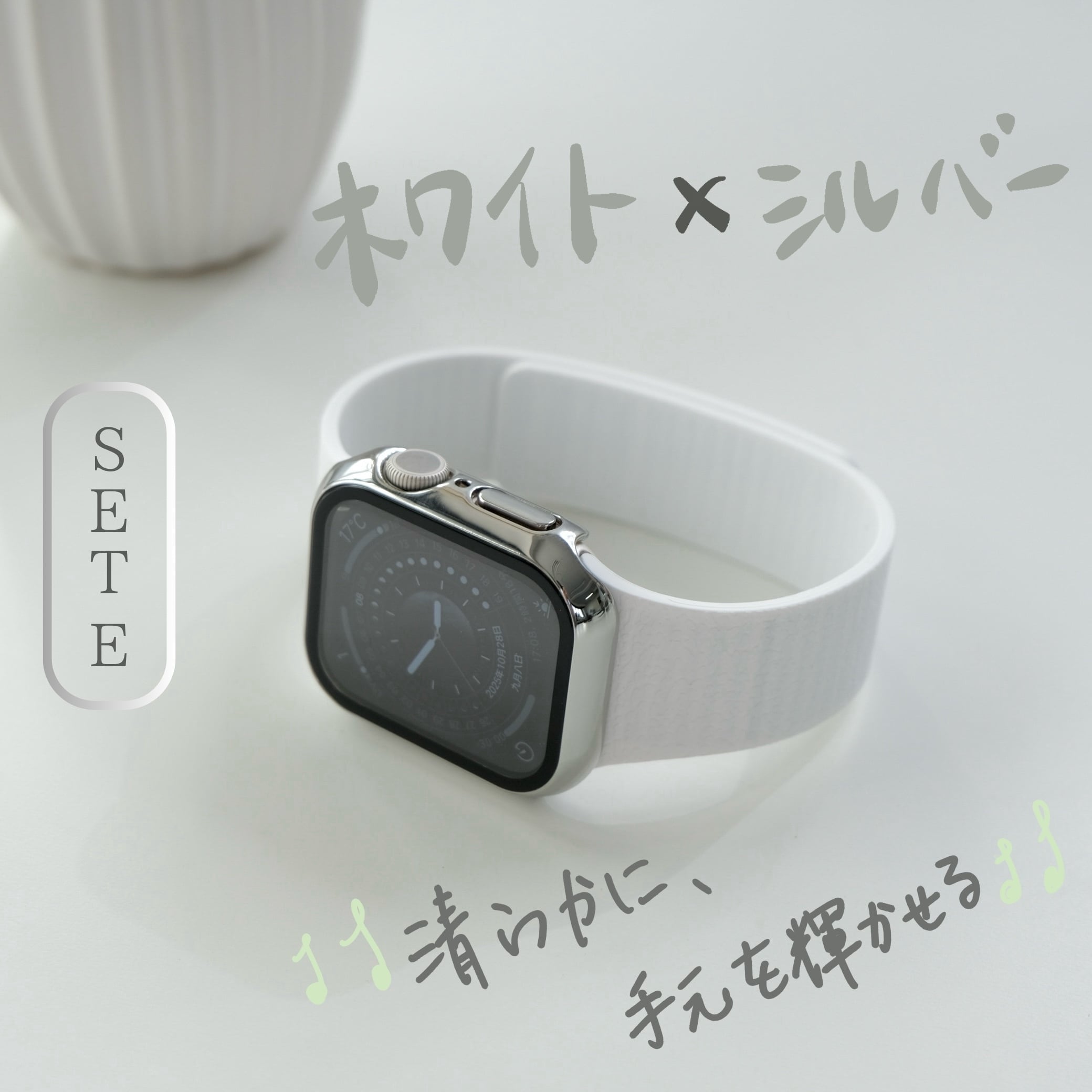 SET】B066/C004 Apple Watch ライムゼストマグバンド＋メッキハード