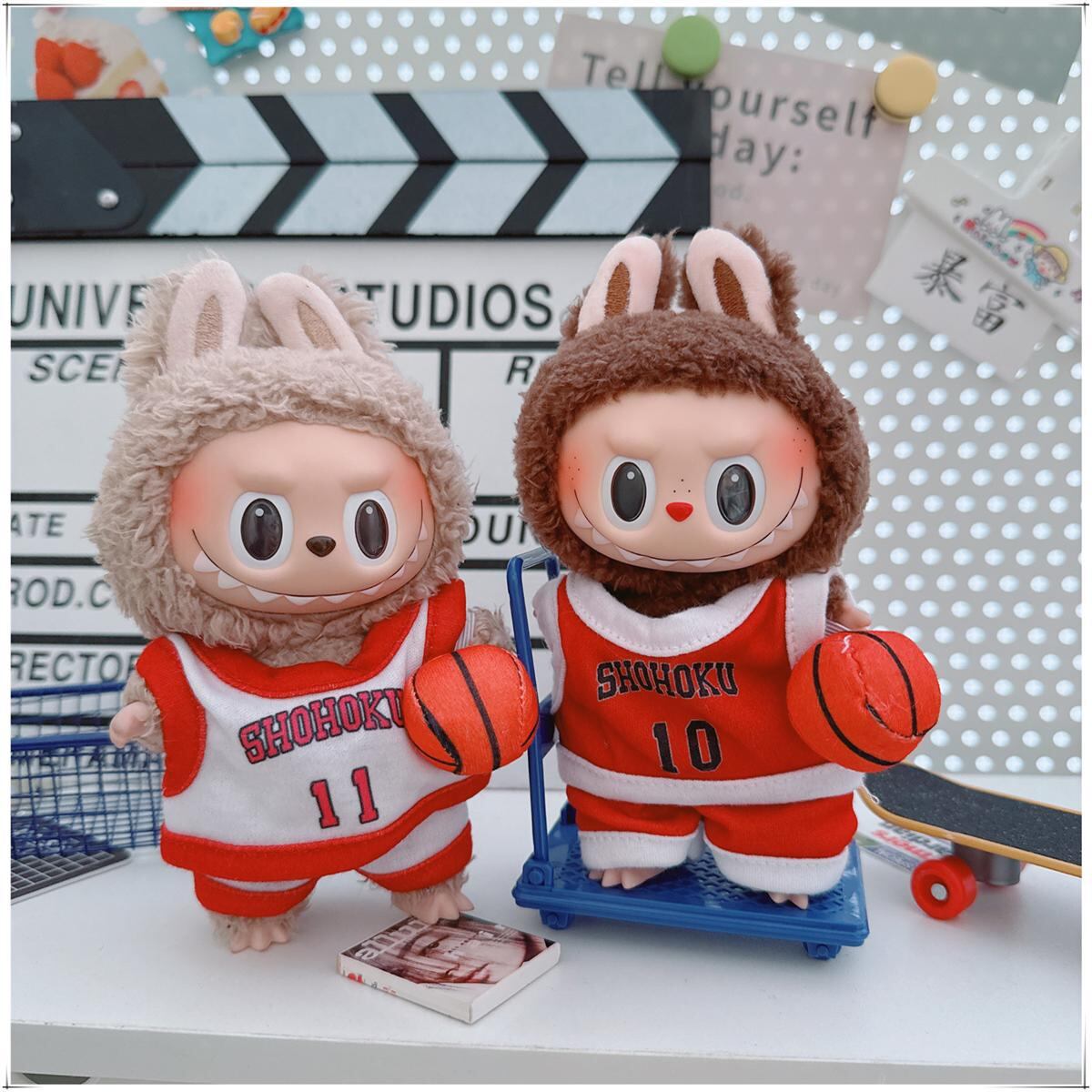 バスケット背番号トップス＋パンツ＋ボールチャーム Labubu 1〜3代対応