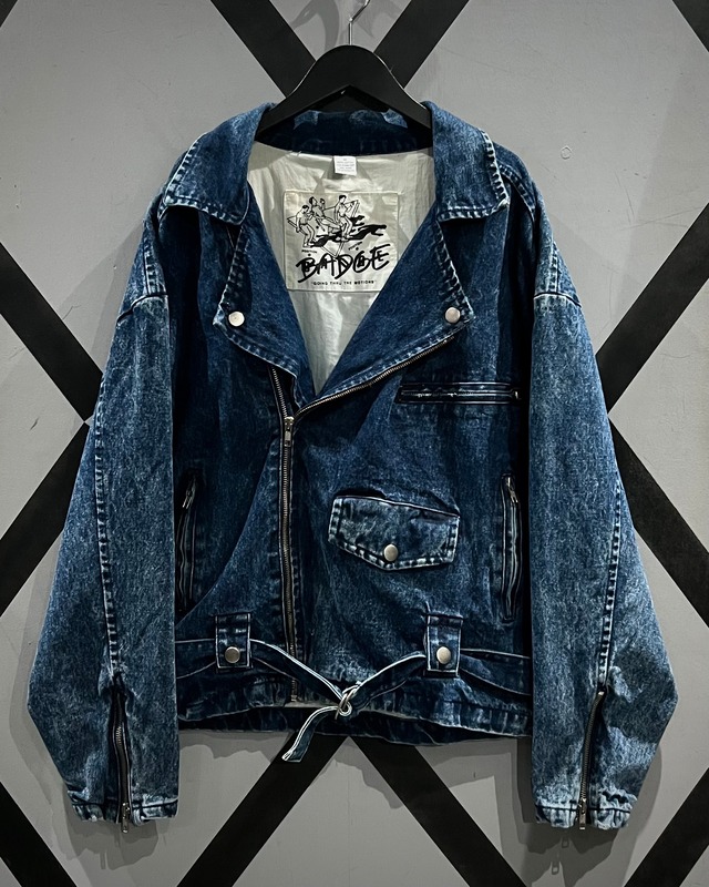 【X VINTAGE】80's Various Gimmick Vintage Double Denim Riders Jacket