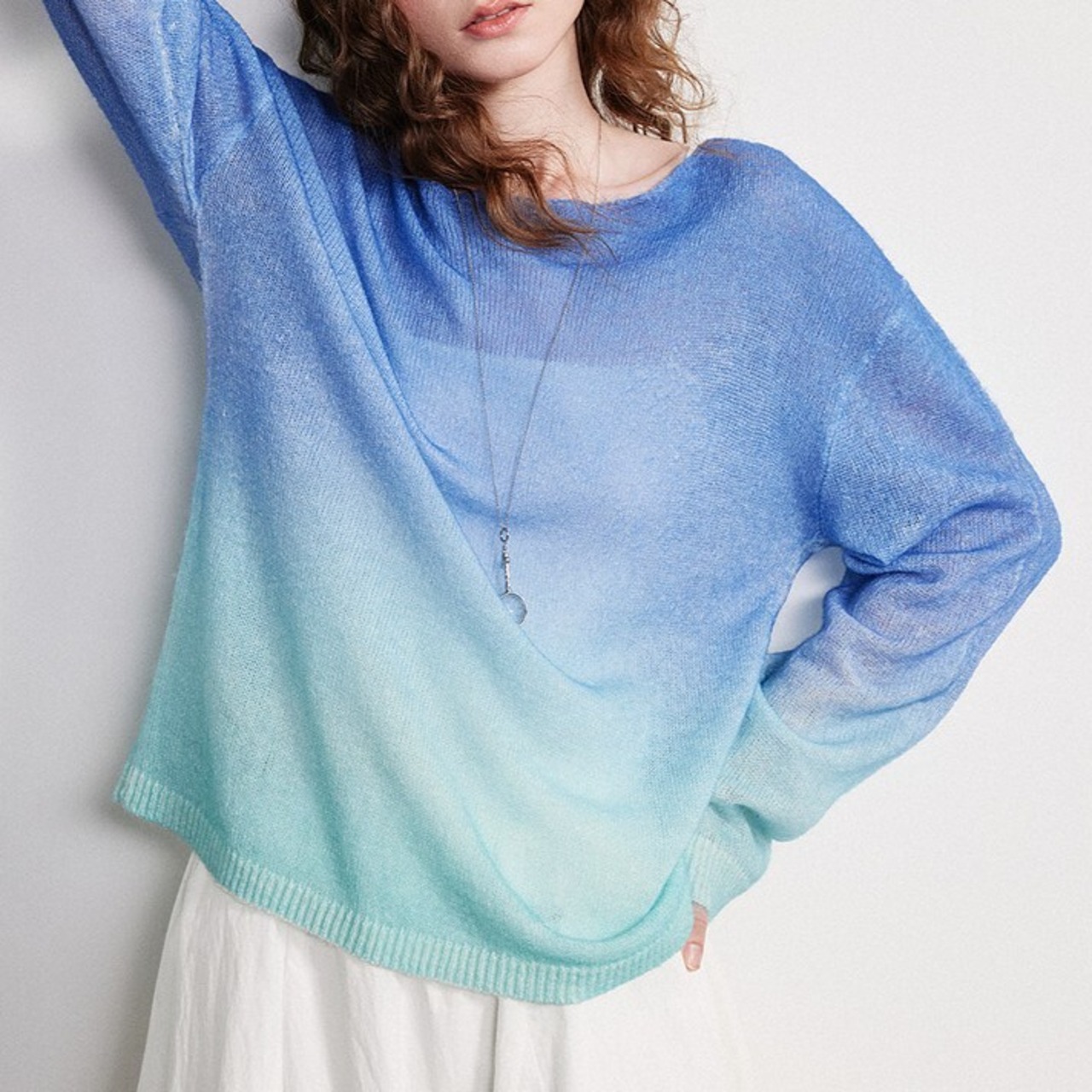 Gradient Sheer Knit Top / グラデーション シアー ニット トップス