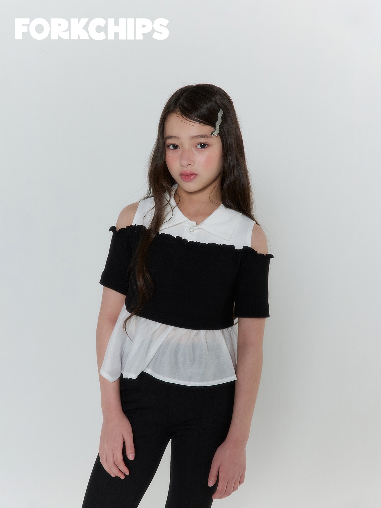 [FORKCHIPS] Paper Shoulder T-shirt (JS/JM/JL/JXL) / [포크칩스] 페이퍼숄더티셔츠 (JS/JM/JL/JXL)