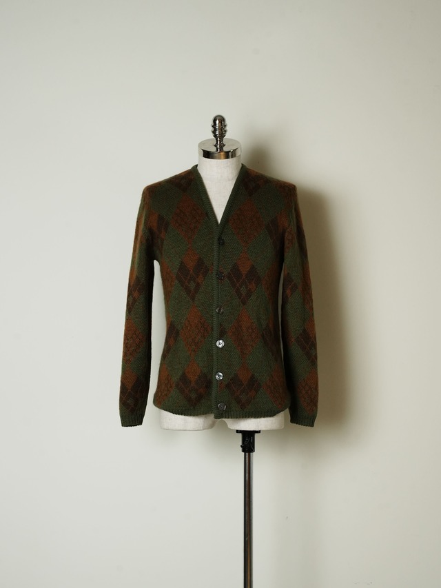 アーガイル柄 ニット カーディガン