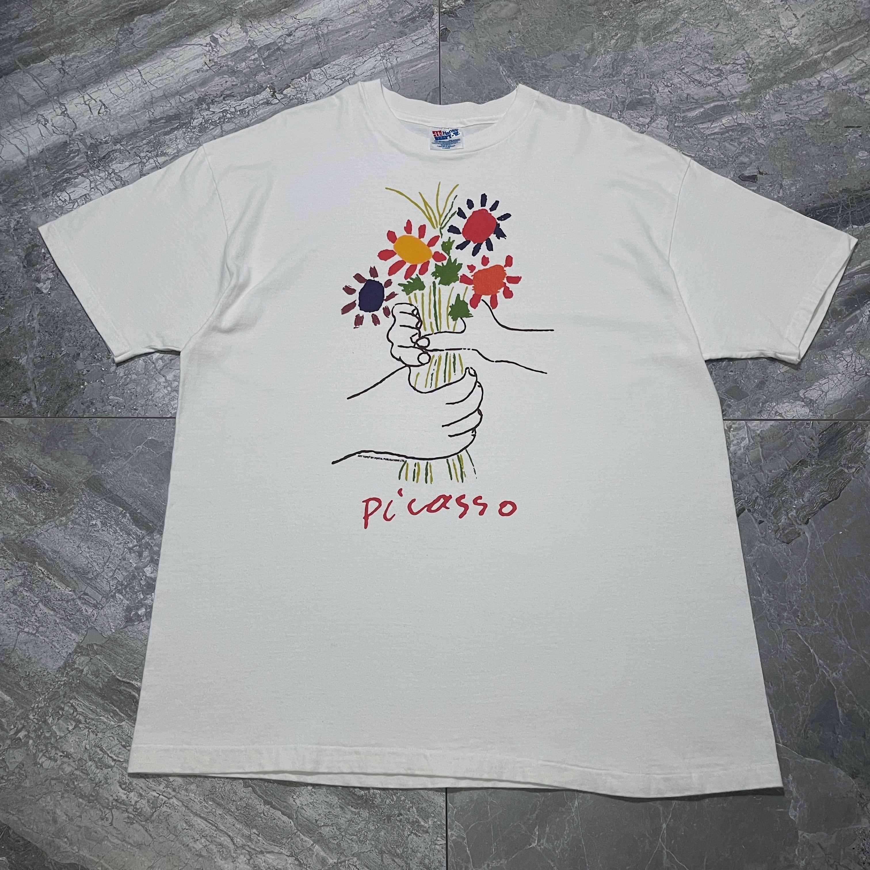 Picassoピカソ花束を持つ手90sデッドストック Tシャツ古着アート映画 90s ピカソ “花束を持つ手(XL)” | Avalon -vintage-