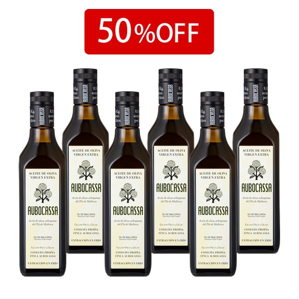 【在庫限りの特別価格】エキストラバージンオリーブオイル アウボカーサ AUBOCASSA 500ml 箱売り（500ml×6本入）50%OFF 送料込み ※賞味期限2026年12月