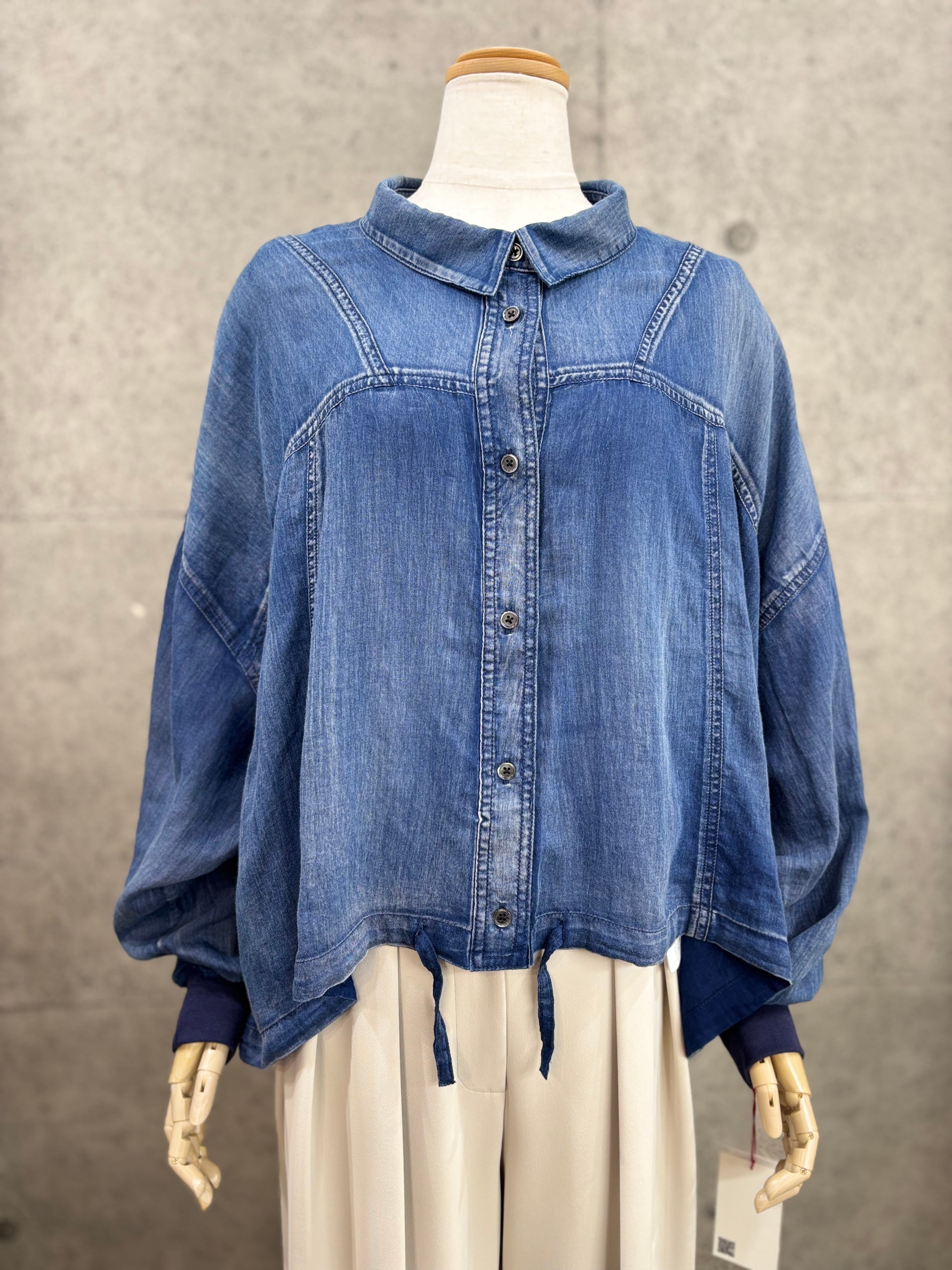 本日限りの大特価!!ディニテ コリエ シアー デニム シャツ　ブルー 本日限りの大特価!!ディニテ コリエ シアー デニム シャツ ブルー