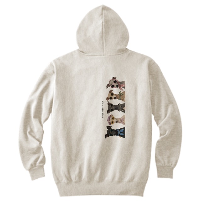 キッズ用≪GOOD VIBES ONLY≫ジップアップライトパーカー05