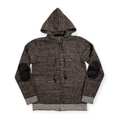 BEAMS HEART ビームス 羊革 本革 レザー エルボーパッチ ニット フード パーカー ジャケット サイズ L /メンズ