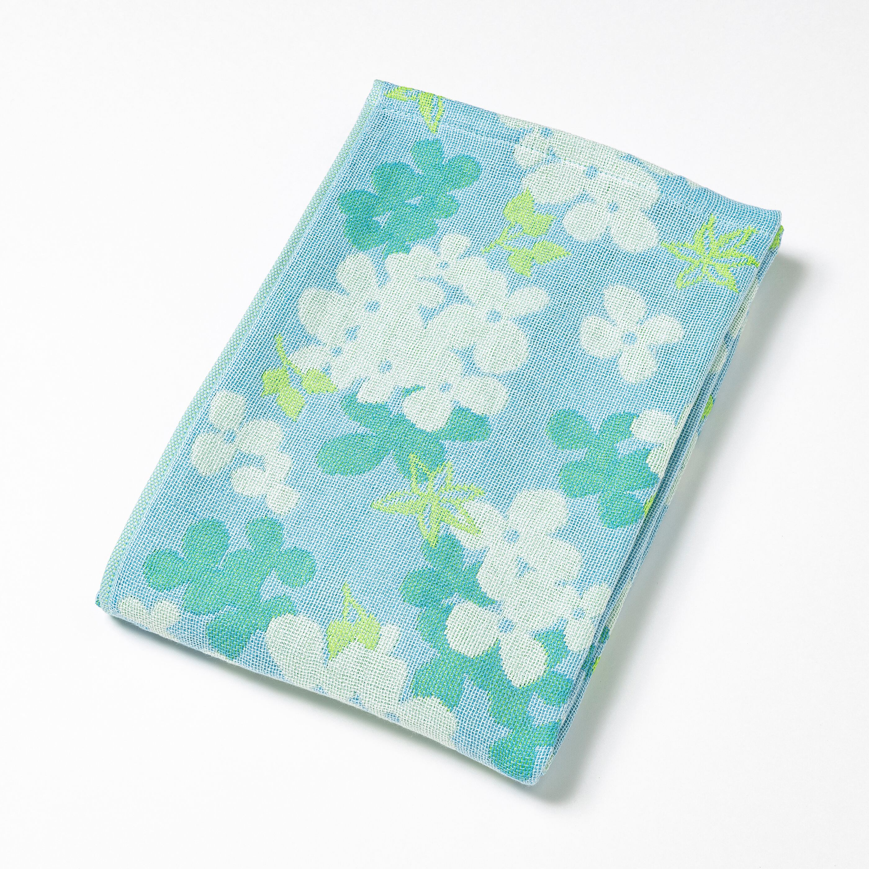 ライトガーゼherbarium hydrangea（あじさい） バスタオル ブルー／1