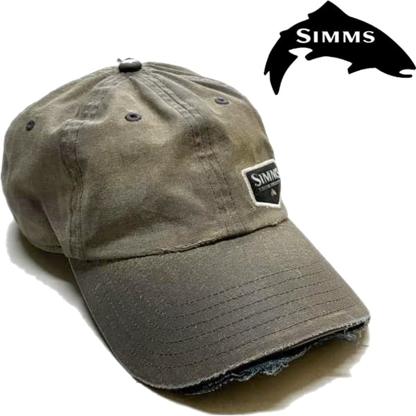 1点物◇襤褸SIMMSシムス雰囲気系フェード帽子オイルドキャップ古着
