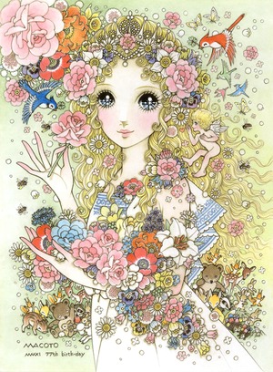 高橋真琴　版画「春の女神」