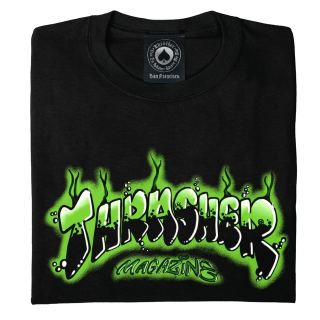 Thrasher T-shirt "Airbrush" (Black) | BLANC & NOIR Skateshop(ブラン エ ノワール  スケートショップ) スケートボード専門店
