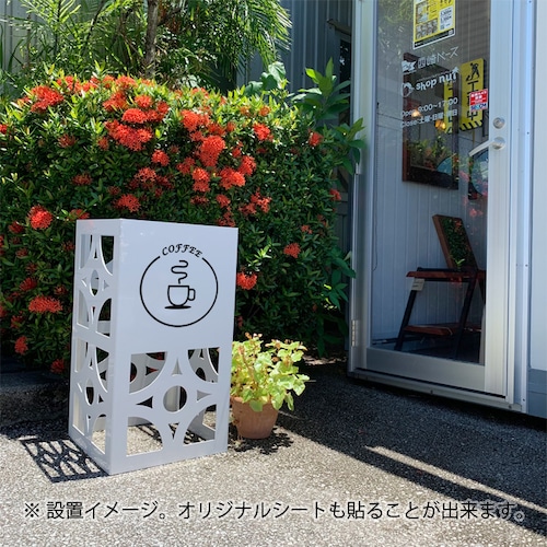 花ブロックBOX Lサイズ アルミ製 看板  ゴミ箱 傘立て 植木鉢カバー　hanabox-L0001