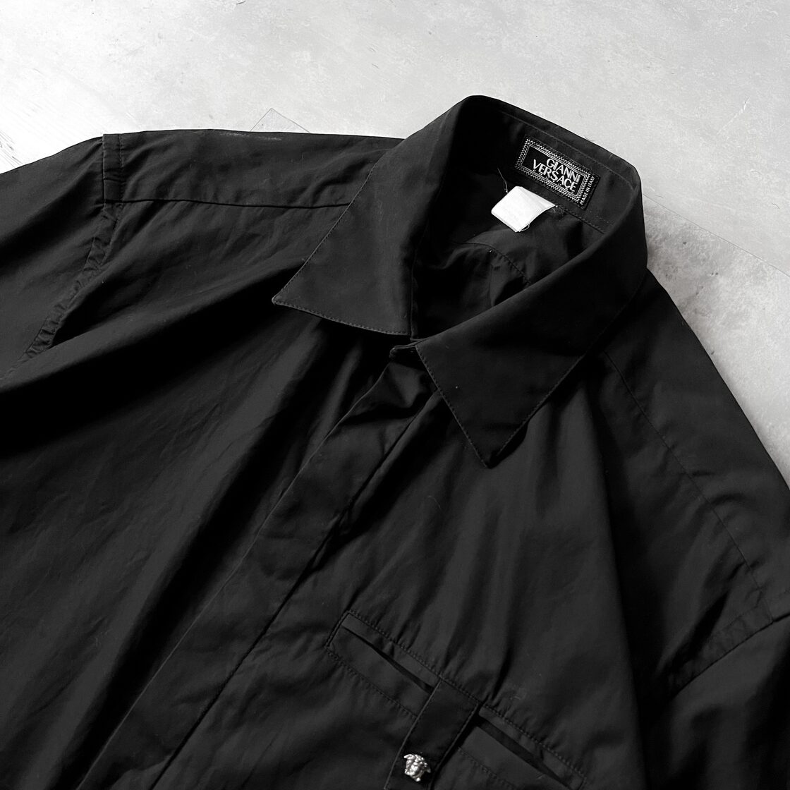 90s “Gianni VERSACE” black front fly shirt 90年代 ヴェルサーチェ 
