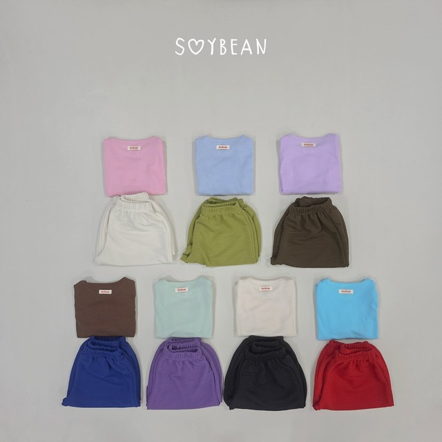 【取寄】soybean｜little color top-bottom set｜コマカラー上下セット｜XS-XL｜kids&jr｜26 autumn