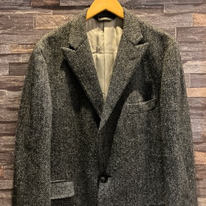 BROOKS BROTHERS×HARRIS TWEED WOOL COAT GREY