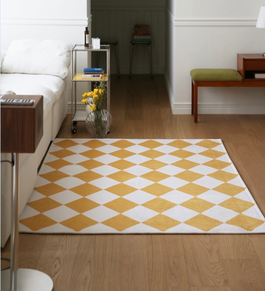 mood tile check rug 3size 2colors / ムード タイル チェック ラグ