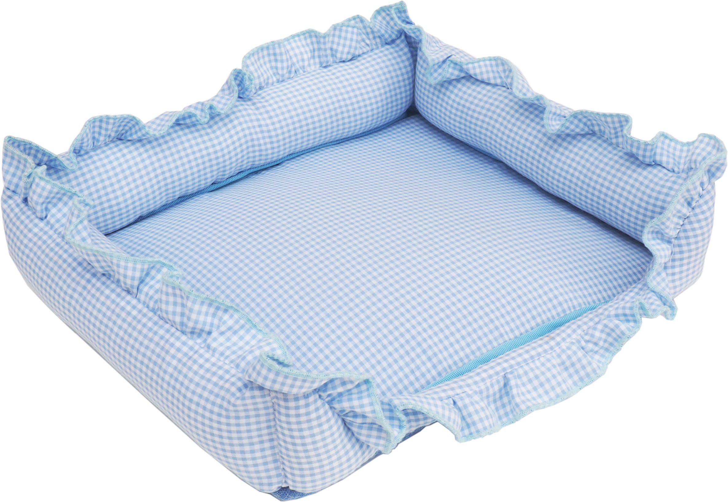 【ドッグベッド】ミニスクエアベッドフリル ピンク/ブルー/ブラック