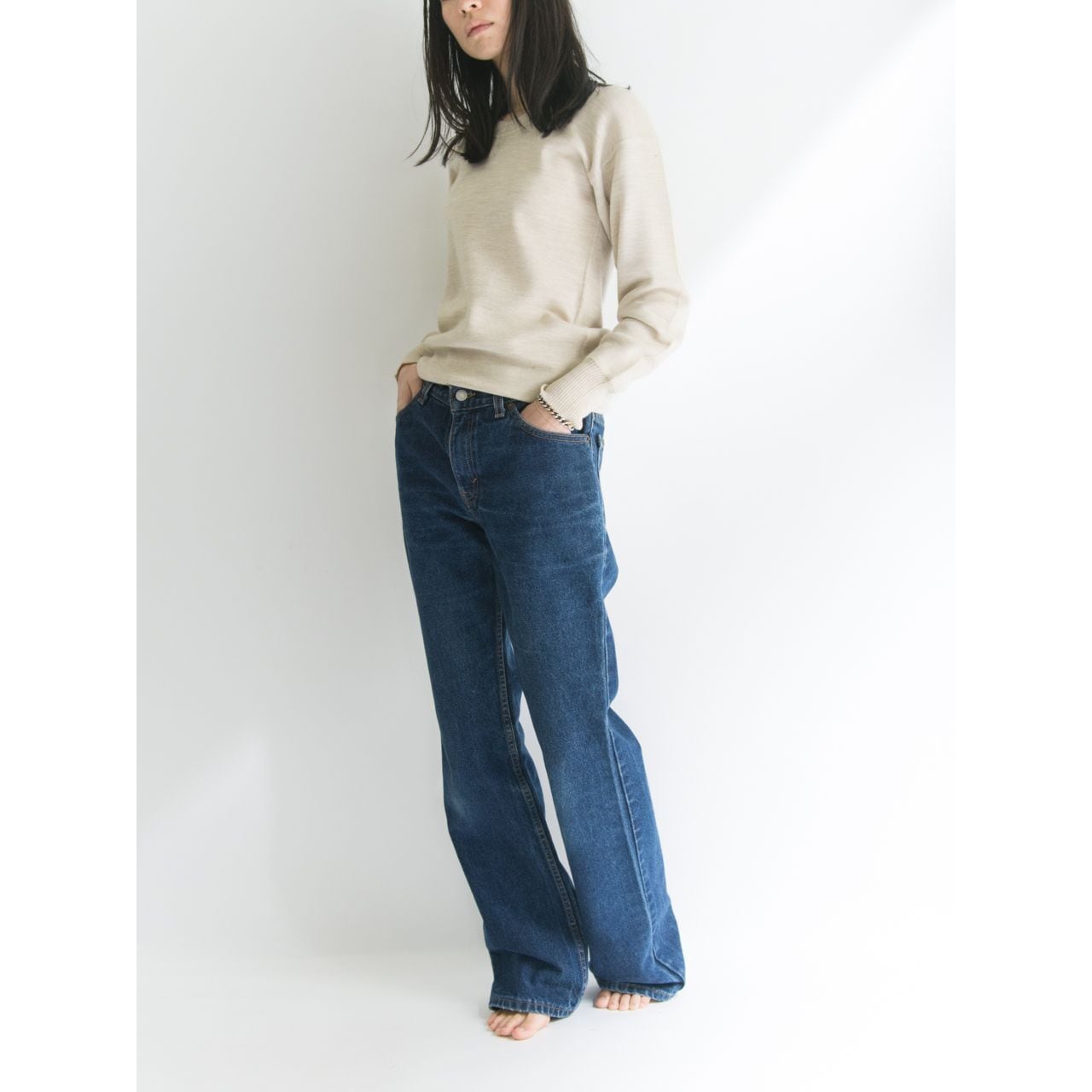 リーバイス Levi's 517 デニム パンツ ブーツカット 色落ち ヒゲ サイズ：W39 L28 インディゴ MADE IN U.S.A【Levis】