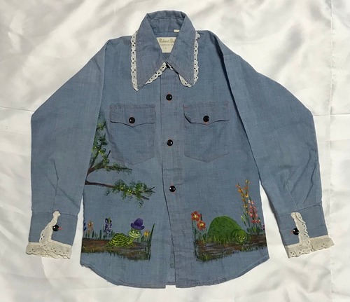 USED KIDS unknown ハンドペイントシャンブレシャツ 7y