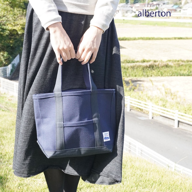 alberton tote bag S size (ネイビー × 黒)