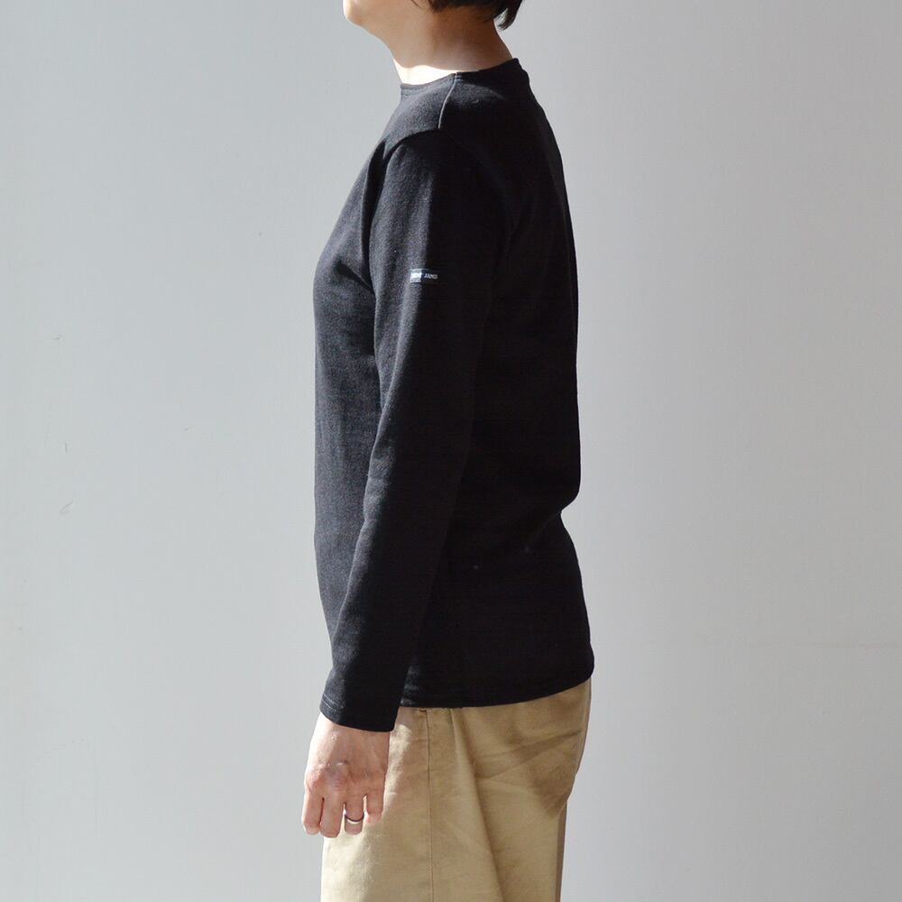 セントジェームス SAINT JAMES 無地ボートネックシャツ(OUESSANT) NOIR【レターパックプラス可】