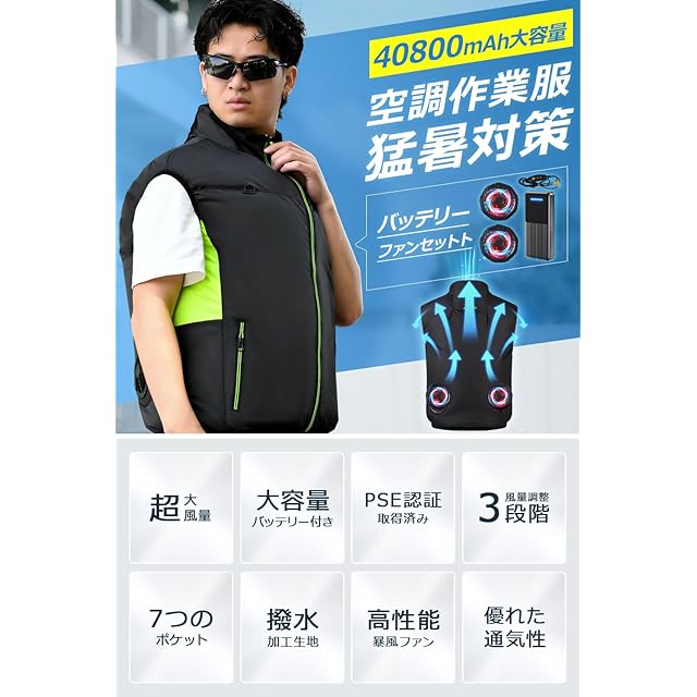 櫻の萌] 空調作業服 ファンバッテリーセット 【2025超強力ファン