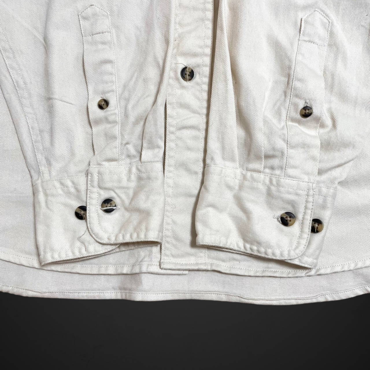 MOST WANTED ボタンダウン コットン 長袖シャツ スクールソーシャルワーカー 刺繍 M ホワイト US古着