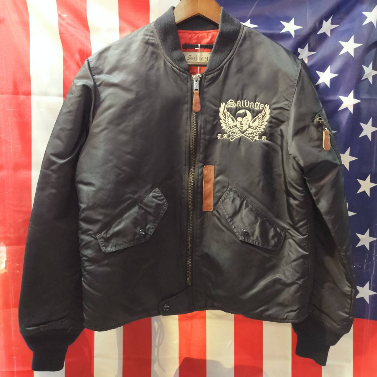 Salvage サルベージ MA-1 フライトジャケット Y2K ALPHA Salvage サルベージ MA-1 M サイズ フライト ジャケット ALPHA