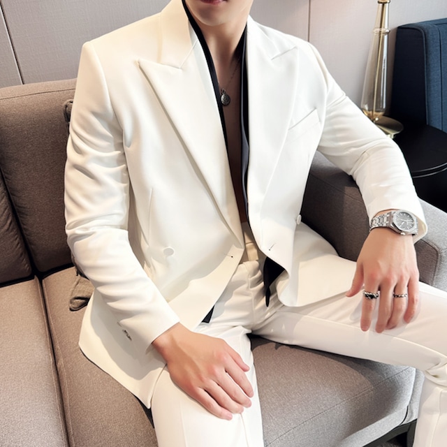 フェイクツーピースジャケットandパンツスーツ（2color） Ｍ0716