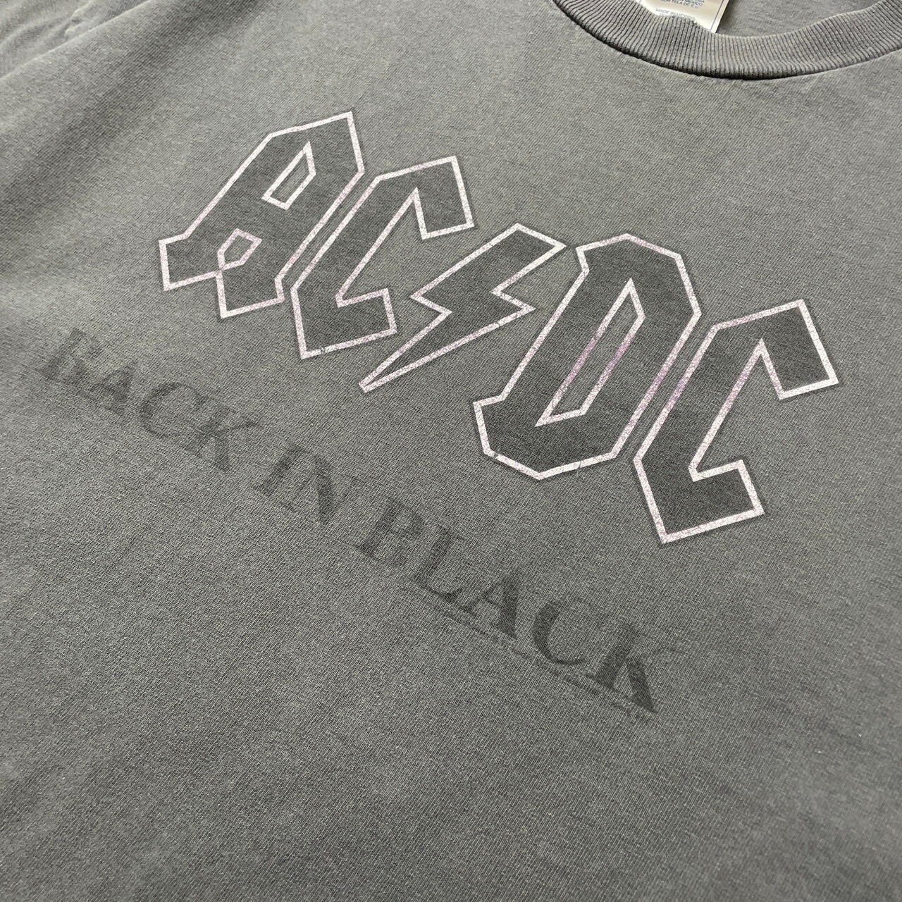 AC/DC BACK IN BLACK バンドTシャツ バンT メンズL 古着 リプリント 