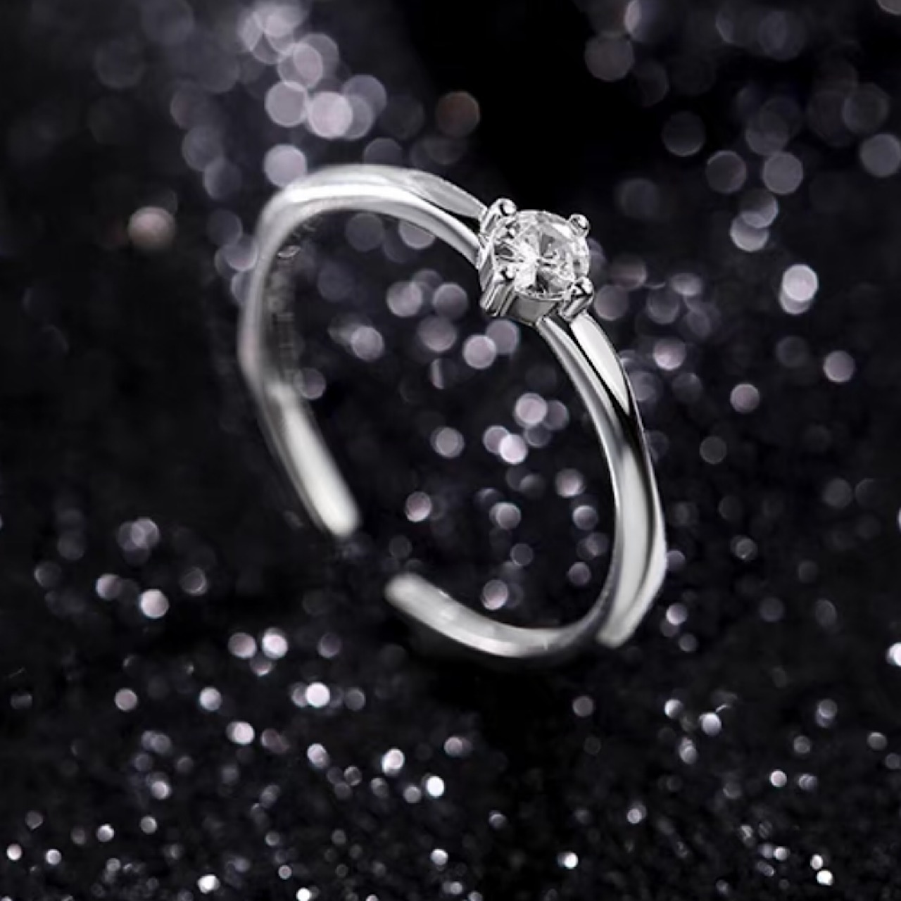 指輪 おしゃれ 蝶々 クリスタル シルバー リング