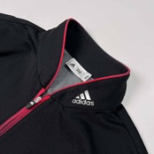 adidas GOLF アディダス ゴルフ ハーフジップ 長袖 ドライ シャツ サイズ M /ブラック×レッド/スポーツ/日本製