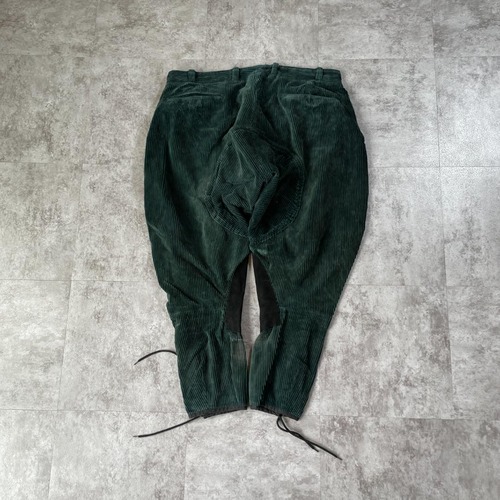 30-40s ジョッパーズ 太畝コーデュロイ モスグリーン パンツ W35 詳細写真2