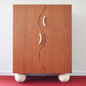 wave door cabinet - cherry