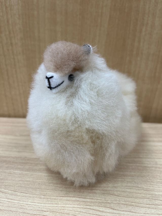 ベビーアルパカキーホルダー　モフトップ　ベージュ