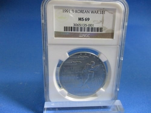 朝鮮戦争休戦38周年記念 1ドル銀貨☆1991年／NGC MS69／未使用／ | Pay ID