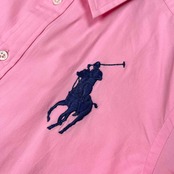 RALPH LAUREN ラルフローレン ビッグポニー 長袖シャツ サイズ 11 /ピンク/レディース/インパクト21