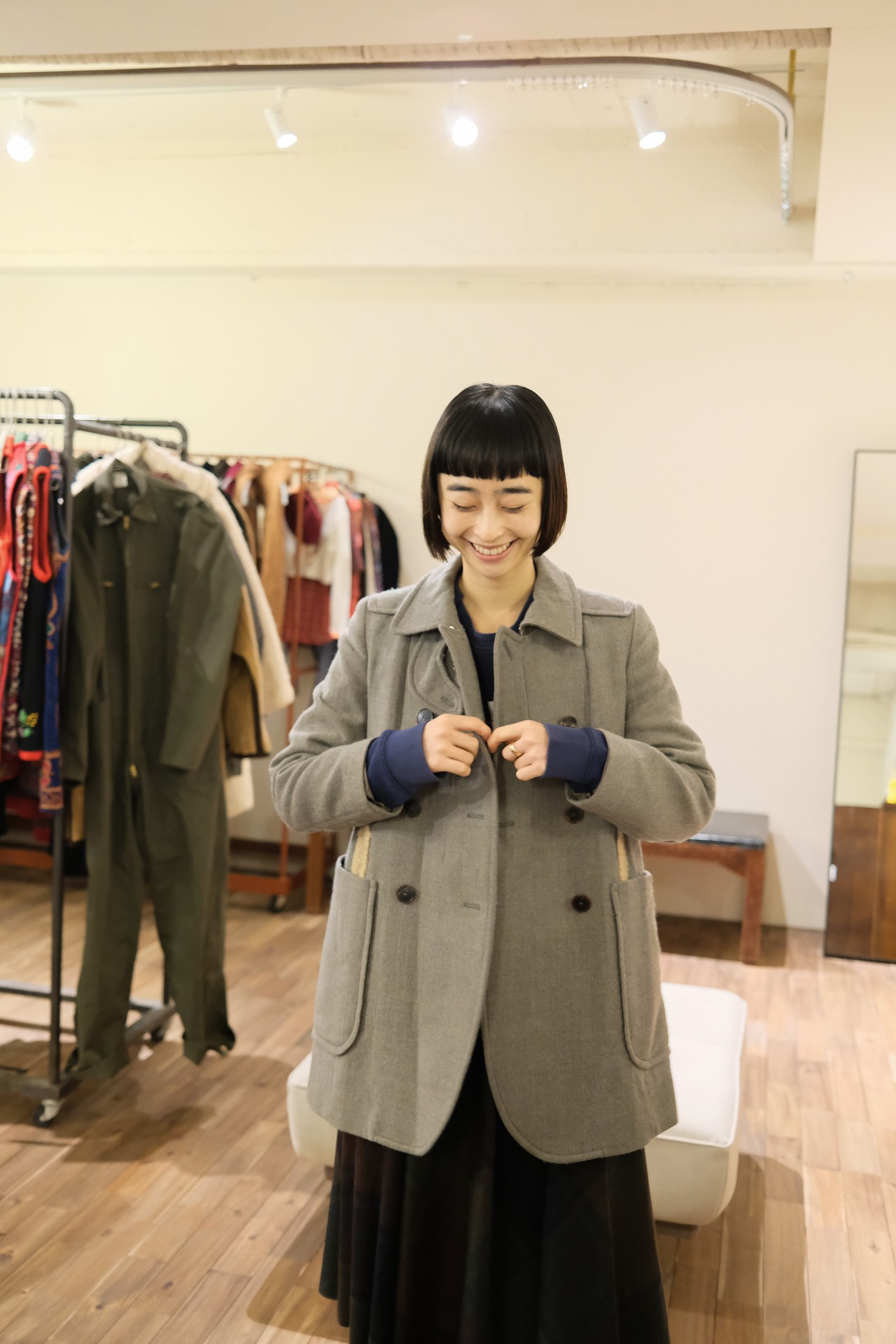 CARVEN ウールベージュダッフルコート